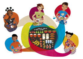 olga-olga illustrations les gamins qui mangent