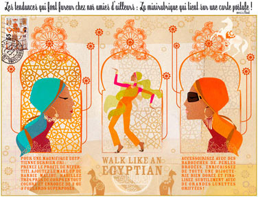 olga-olga illustrations carte postale Egypte