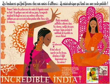 olga-olga illustrations carte postale Inde