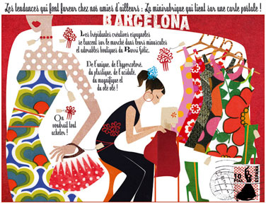 olga-olga illustrations carte postale Barcelona