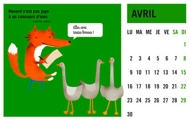 olga-olga illustrations calendrier courrier avril